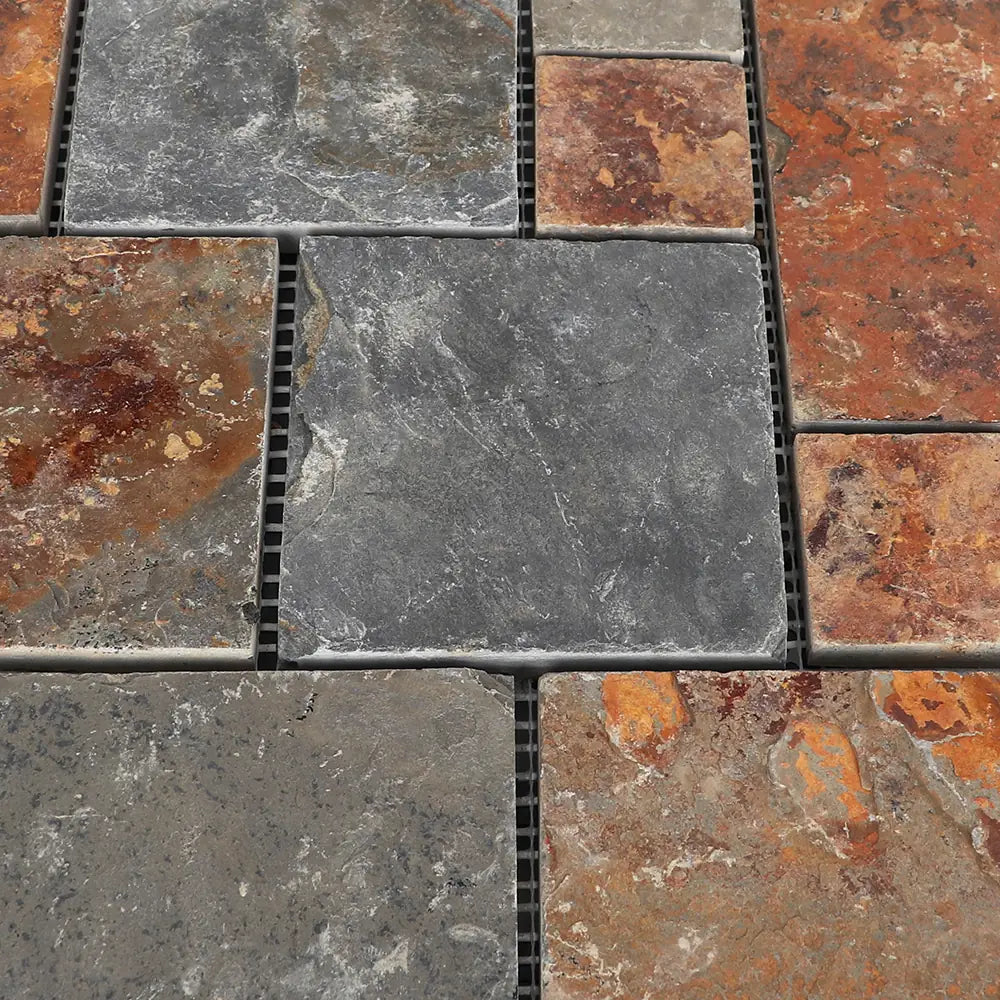 Pastoral Slate Stone Deck Tiles - Interlocking Outdoor Patio Flooring