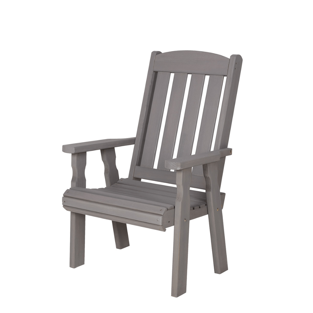 Amish High Back Mission Patio Chair – 600 lb Capacity, Treated Pine