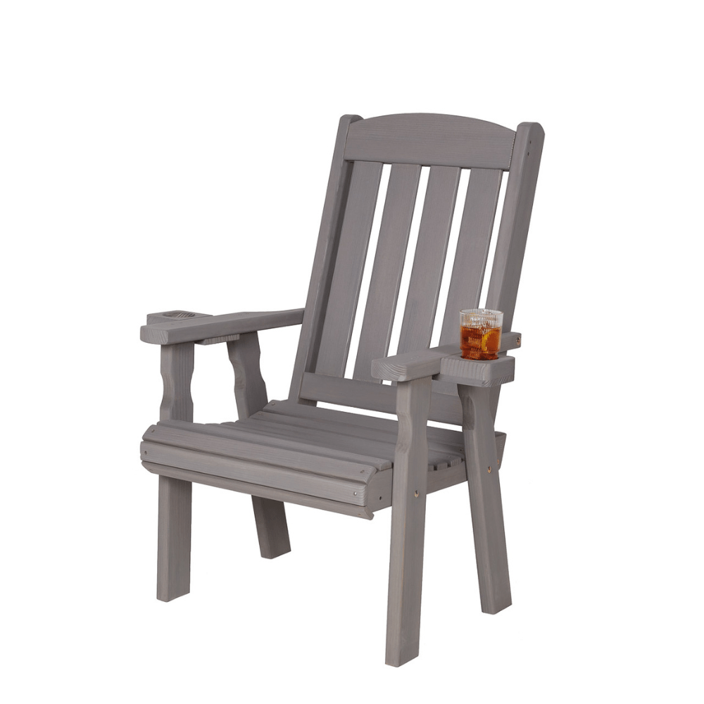 Amish High Back Mission Patio Chair – 600 lb Capacity, Treated Pine