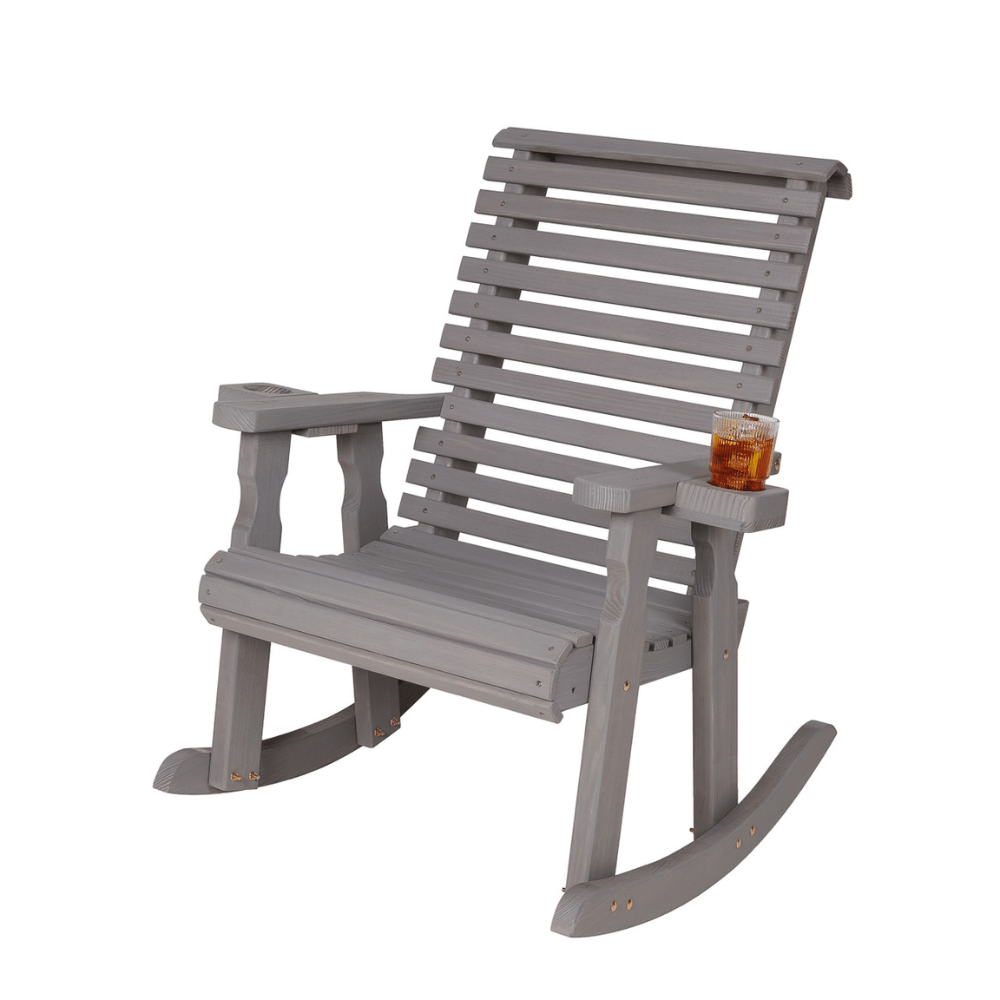 Roll Back Outdoor Rocking Chair – Heavy Duty Pine by Amish Casual
