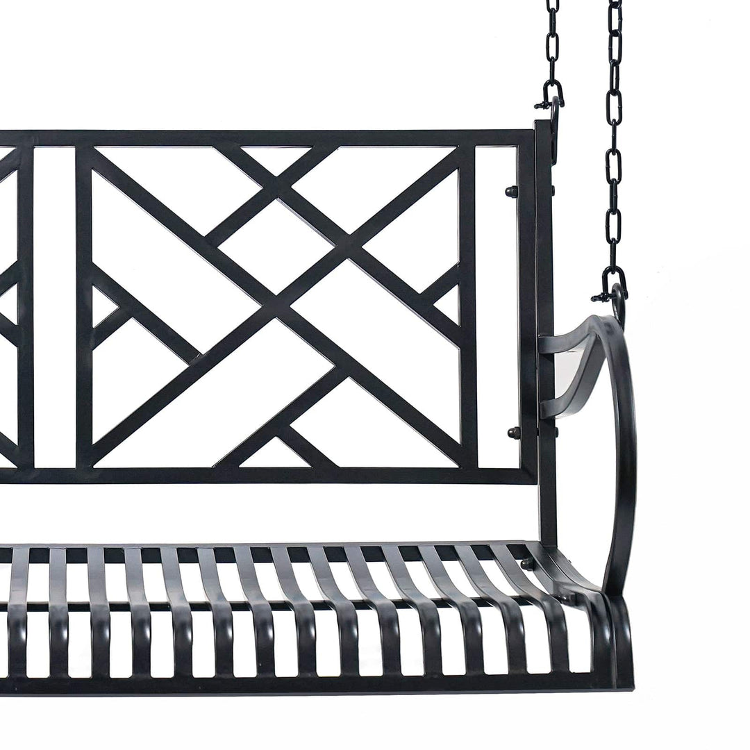 Logan Metal Porch Swing – Black Wrought Iron by Live Casual