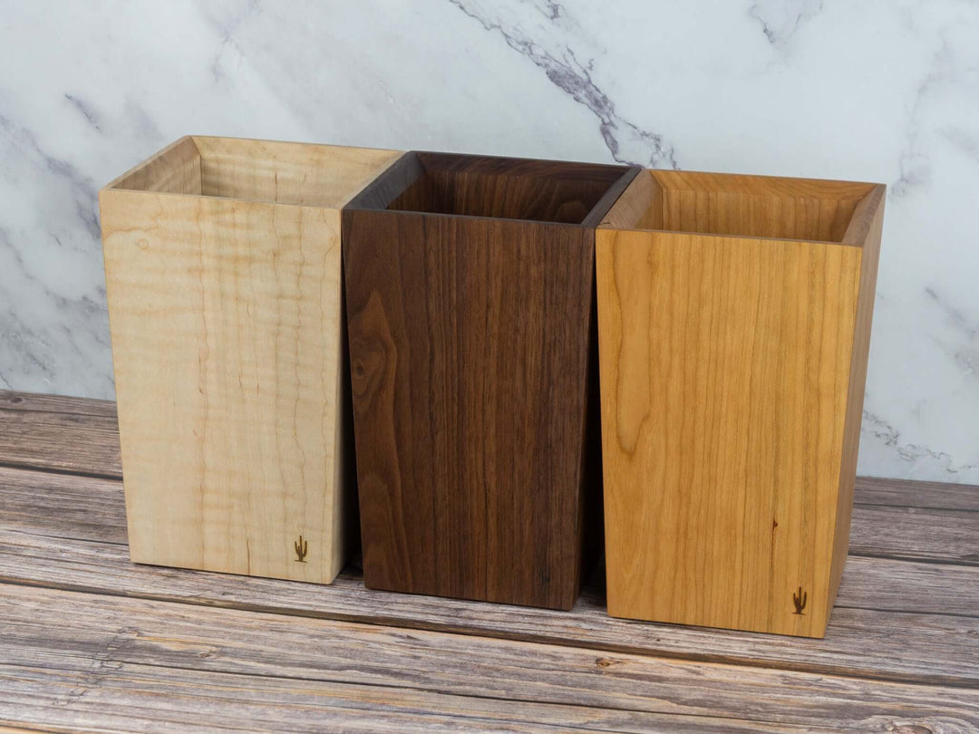 8" Handcrafted Wooden Utensil Holder, Cherry, Maple, or Walnut