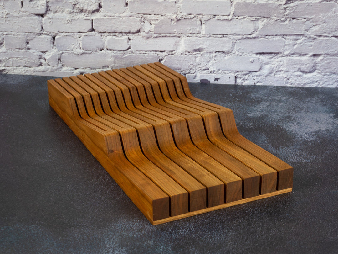 16.75" In-Drawer Knife Block, Cherry or Walnut