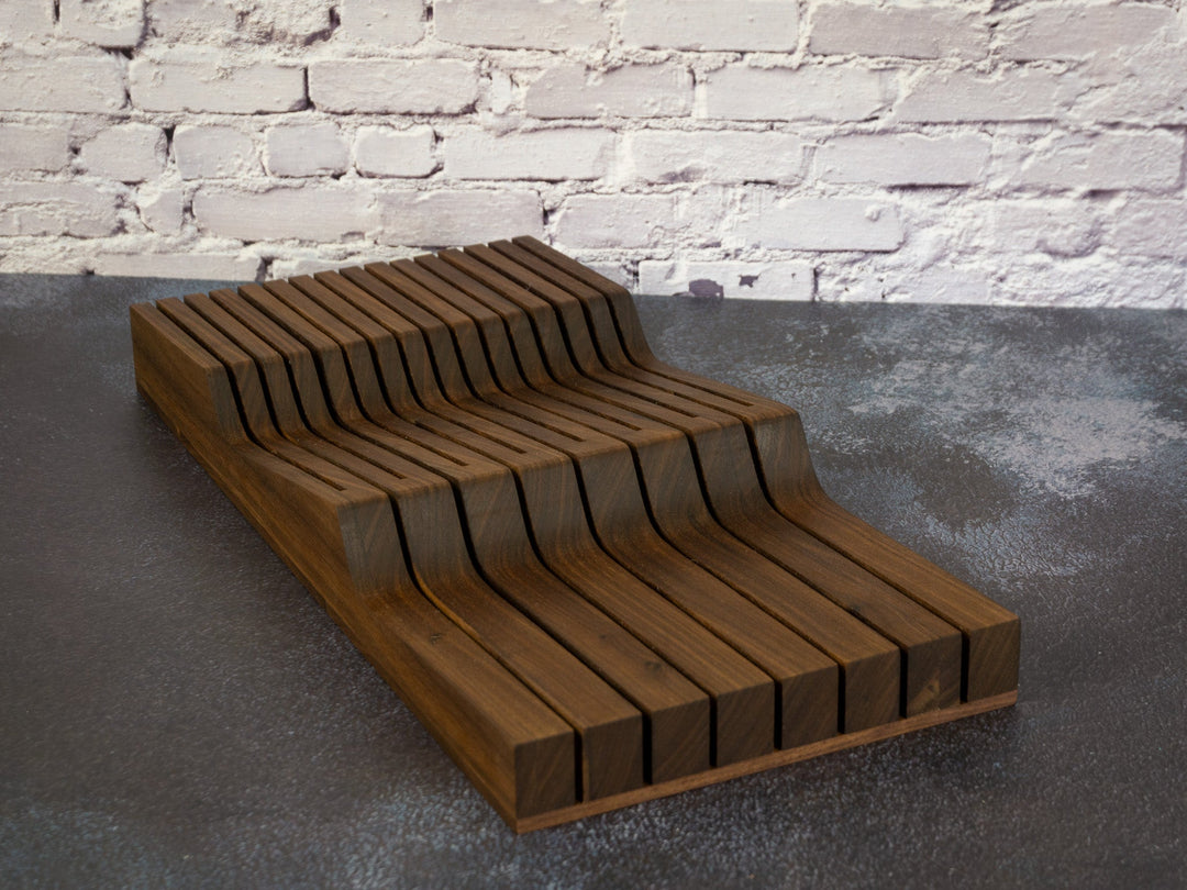 16.75" In-Drawer Knife Block, Cherry or Walnut