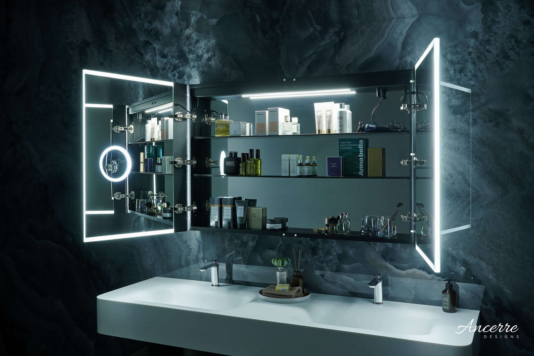 Pagani LED Mirror Cabinet with Defogger, Dimmer & USB - 24-48"