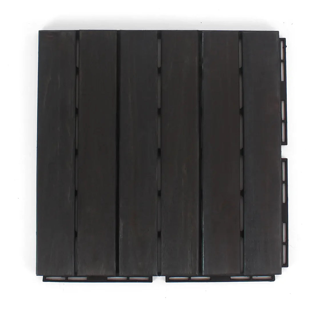 Blue Bayou 6 Slat - Straight Acacia Deck Tiles - Interlocking Flooring