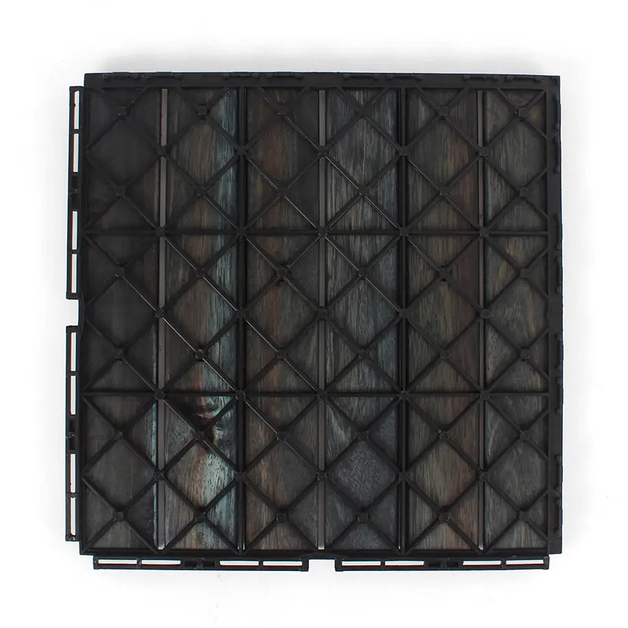 Blue Bayou 6 Slat - Straight Acacia Deck Tiles - Interlocking Flooring