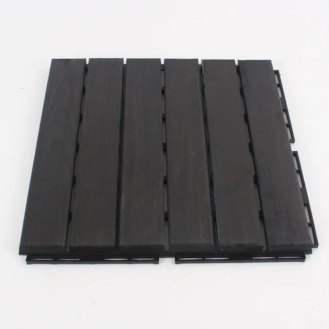 Blue Bayou 6 Slat - Straight Acacia Deck Tiles - Interlocking Flooring