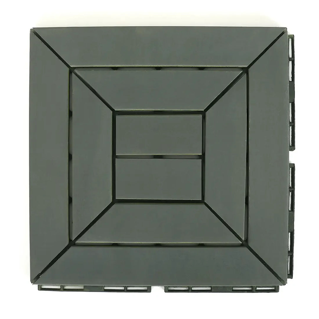 Modern Grey Diamond Acacia Deck Tiles - Interlocking Patio Flooring