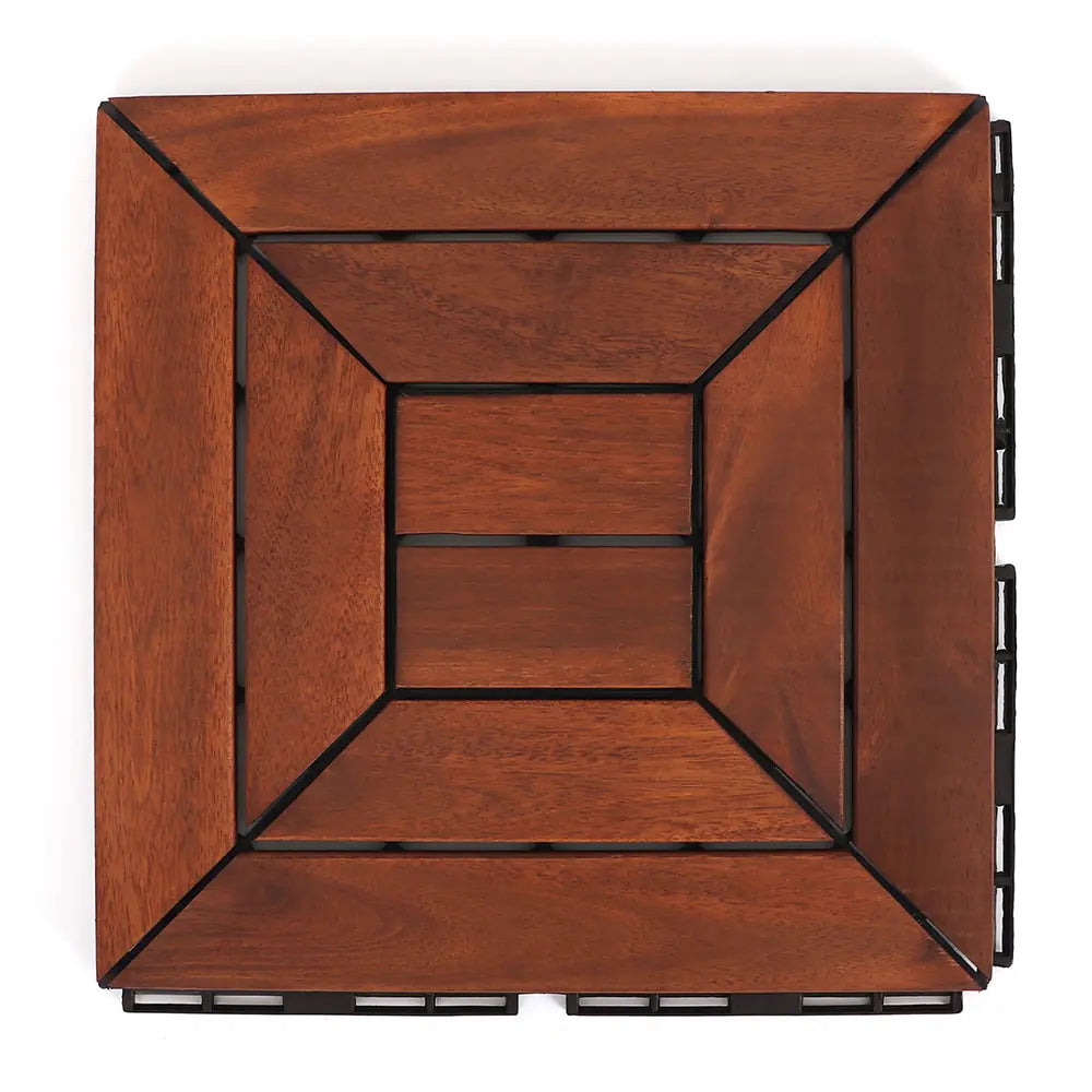 Oiled Acacia Diamond Deck Tiles - Interlocking Flooring