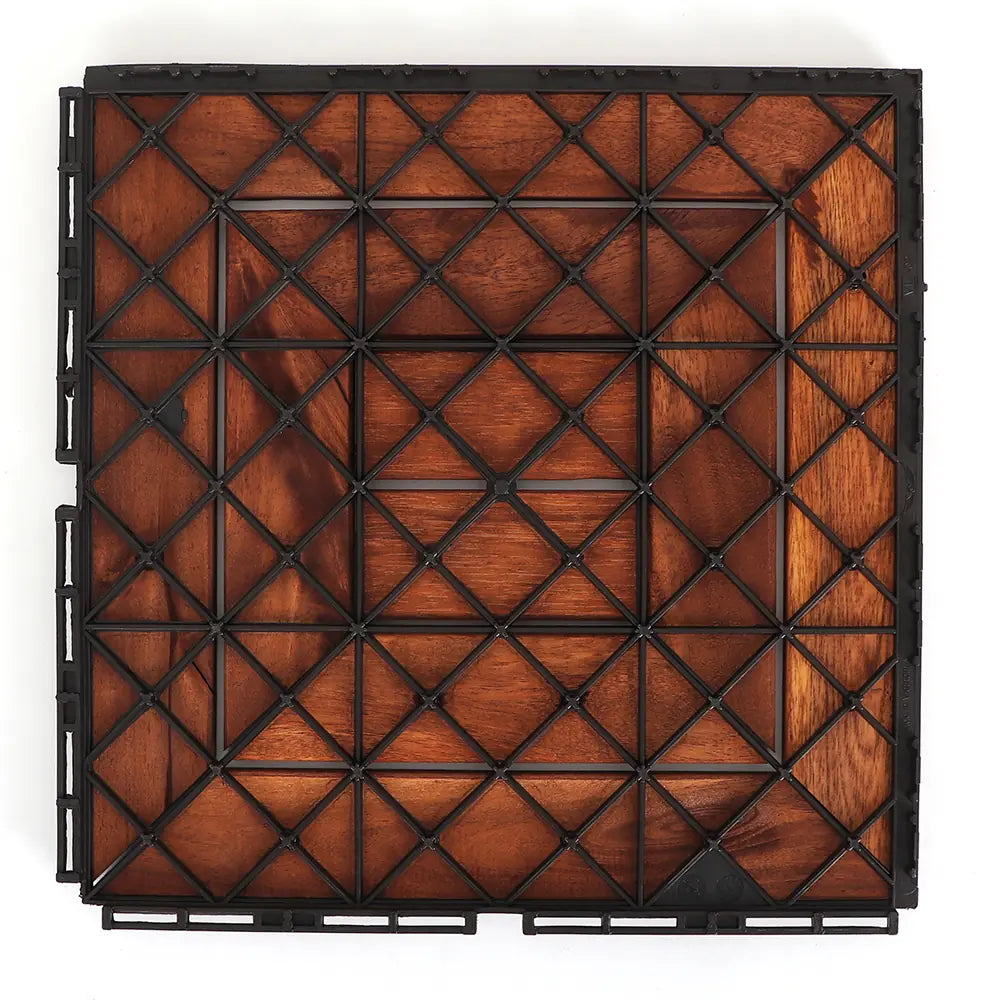 Oiled Acacia Diamond Deck Tiles - Interlocking Flooring