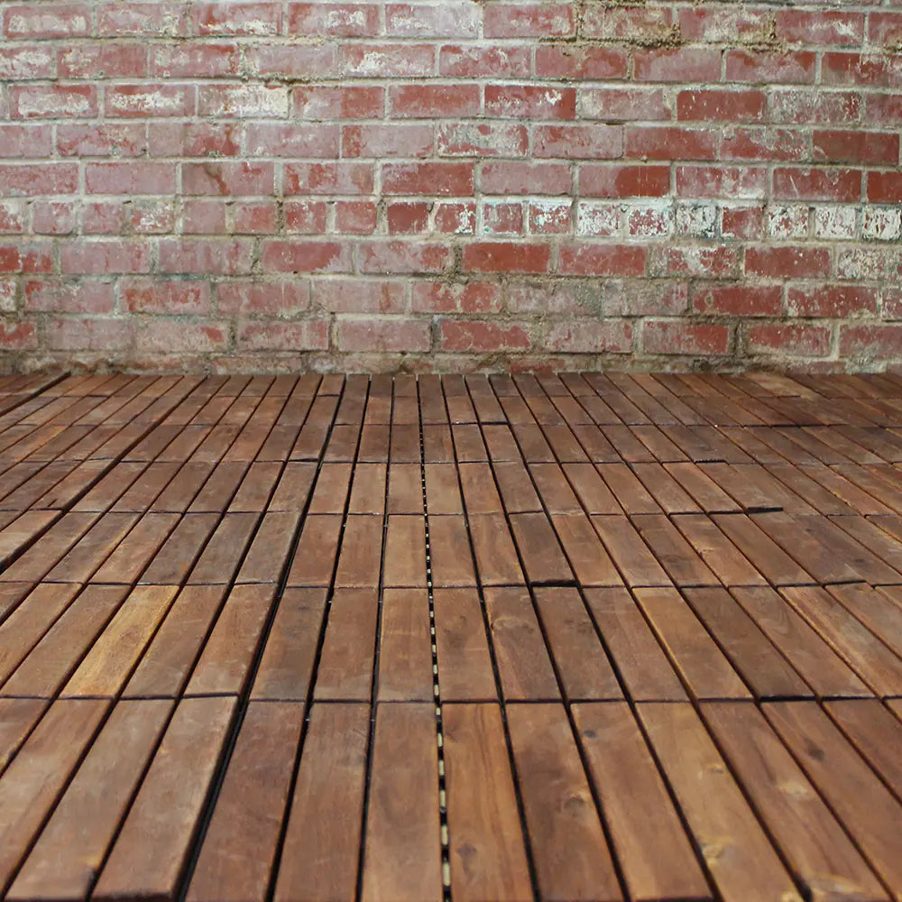 Oiled Acacia Straight Deck Tiles - 6 Slat - Interlocking Flooring