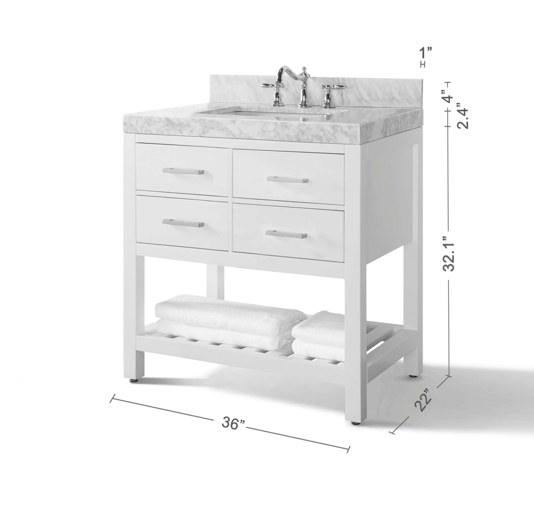 Elizabeth Transitional Handcrafted Vanity with Marble or Quartz Top