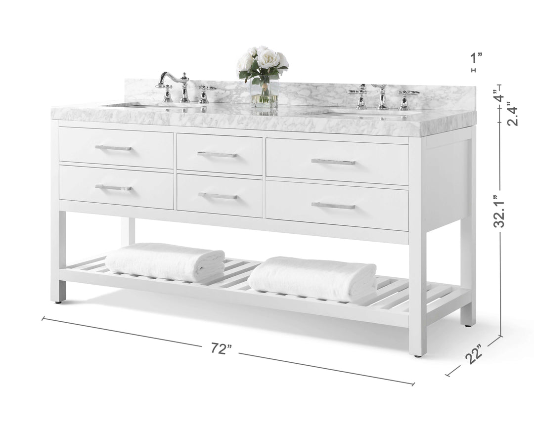 Elizabeth Transitional Handcrafted Vanity with Marble or Quartz Top