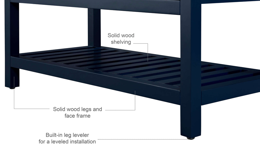 Elizabeth Transitional Handcrafted Vanity with Marble or Quartz Top