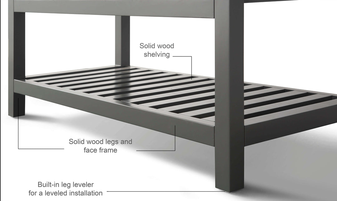 Elizabeth Transitional Handcrafted Vanity with Marble or Quartz Top