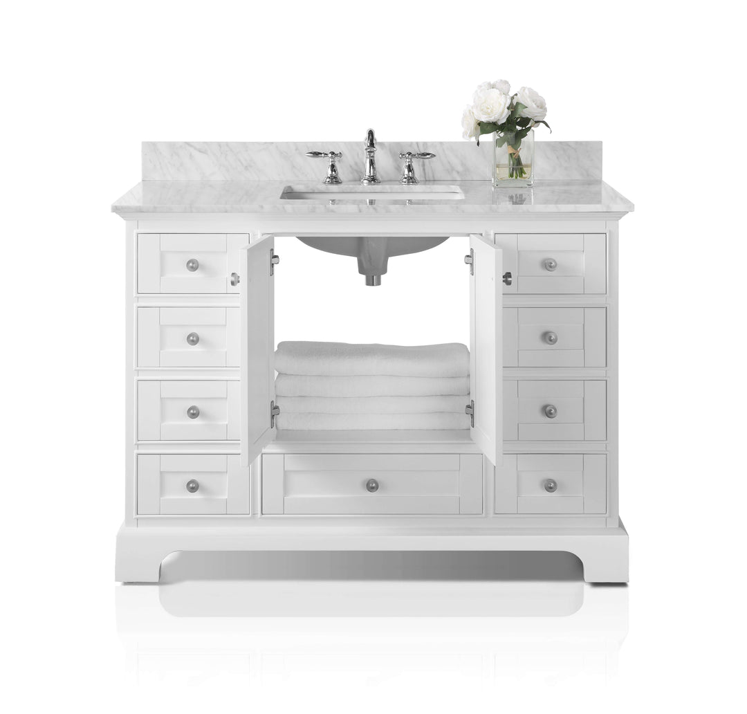 Audrey French Classic Handcrafted Vanity with Marble or Quartz Top