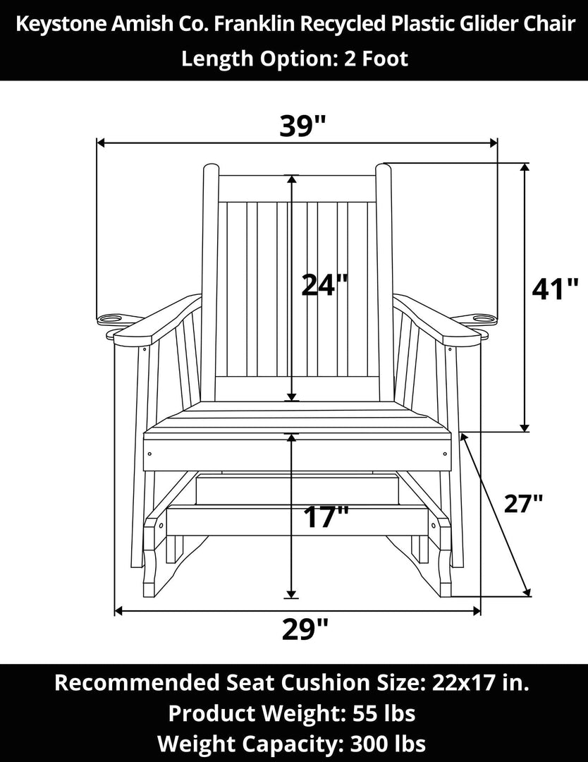 Franklin Recycled Plastic Glider Chair – Keystone Amish Co.