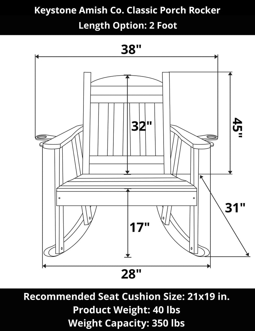 Classic Porch Rocking Chair – Keystone Amish Co.