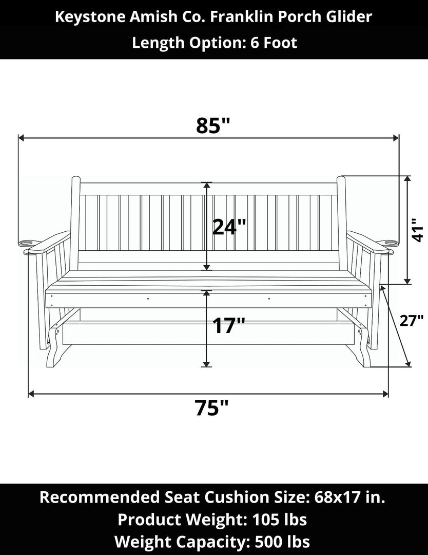 Franklin Outdoor Porch Glider by Keystone Amish Co.