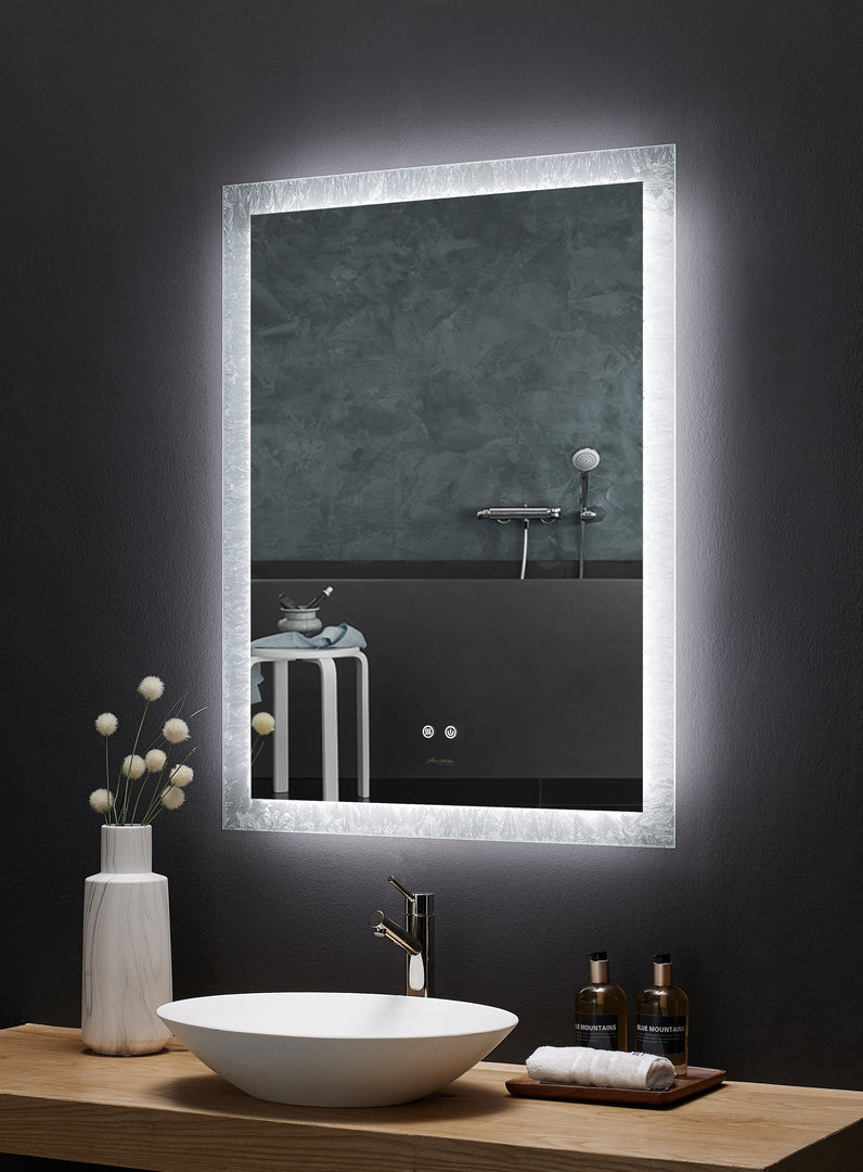 Frysta LED Frameless Rectangular Mirror with Dimmer & Defogger