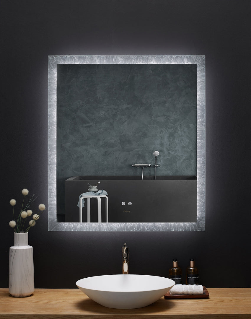 Frysta LED Frameless Rectangular Mirror with Dimmer & Defogger