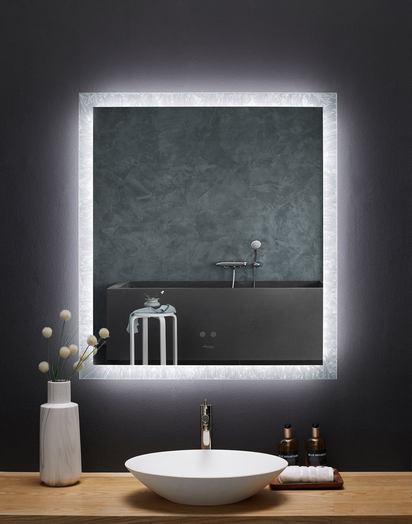 Frysta LED Frameless Rectangular Mirror with Dimmer & Defogger