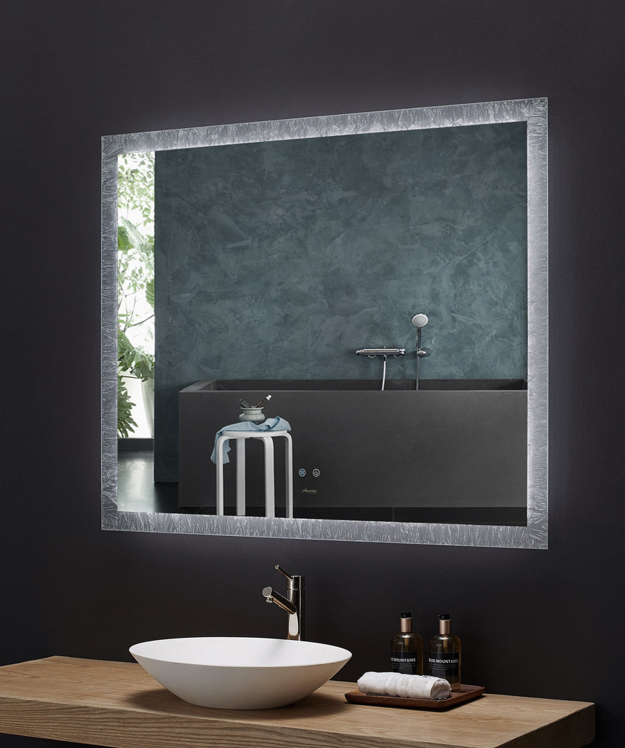Frysta LED Frameless Rectangular Mirror with Dimmer & Defogger