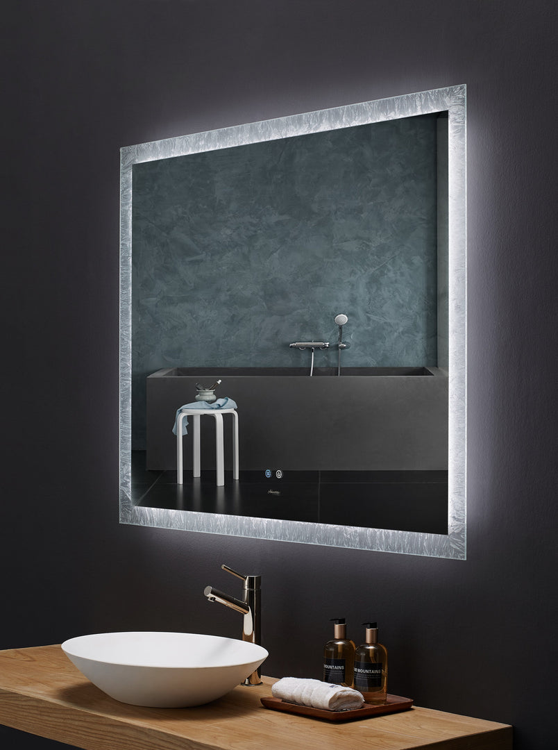 Frysta LED Frameless Rectangular Mirror with Dimmer & Defogger