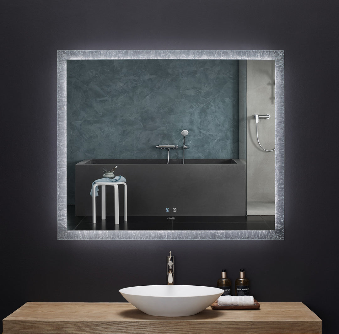 Frysta LED Frameless Rectangular Mirror with Dimmer & Defogger