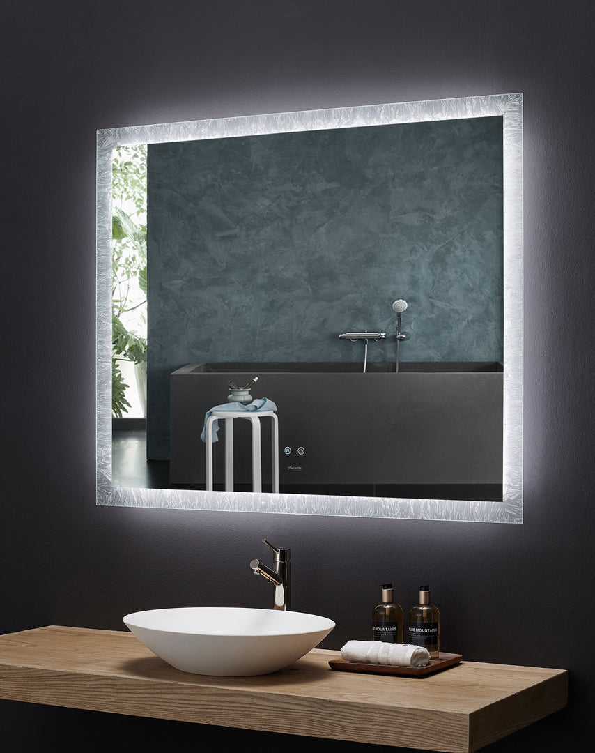 Frysta LED Frameless Rectangular Mirror with Dimmer & Defogger