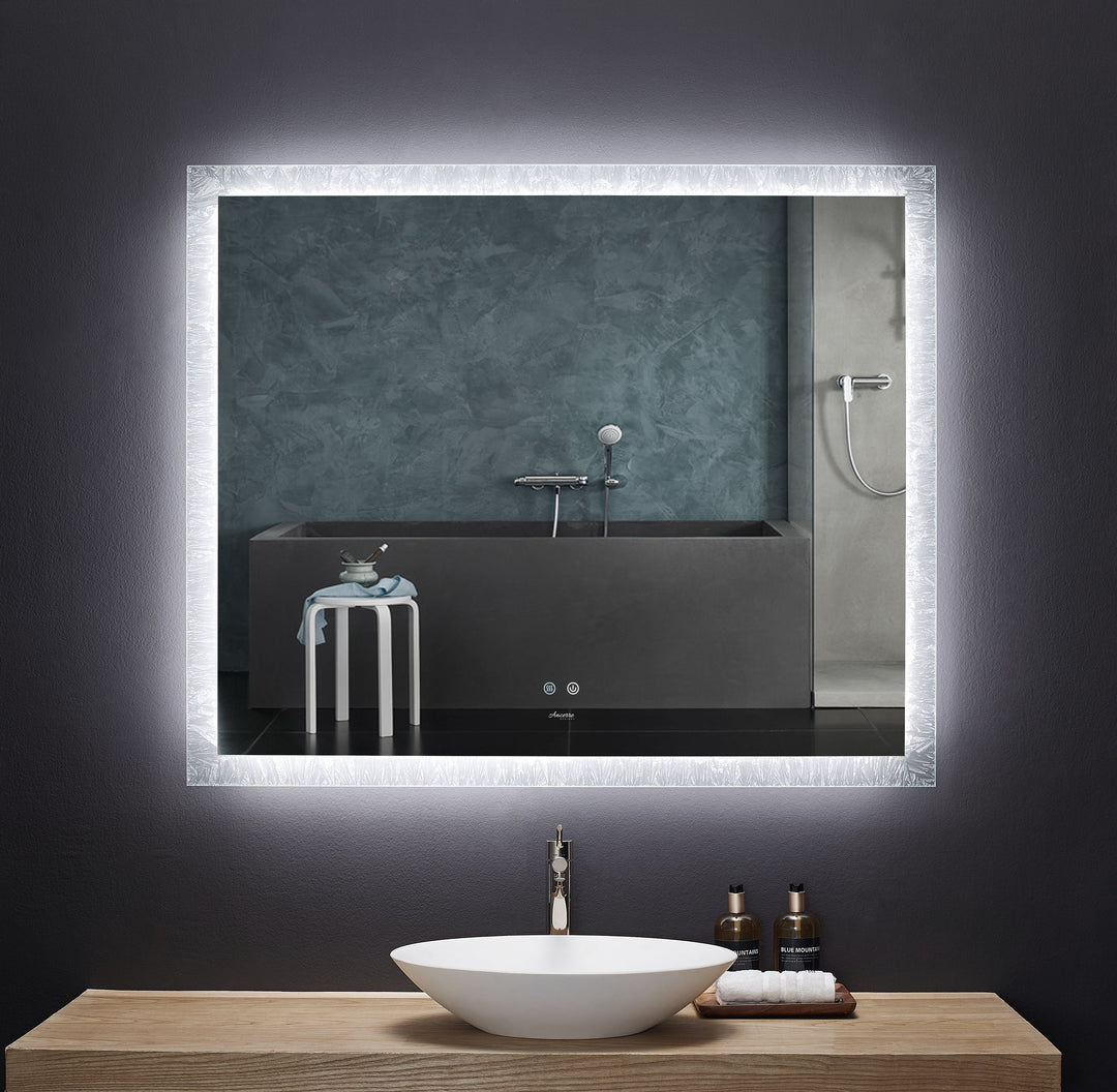 Frysta LED Frameless Rectangular Mirror with Dimmer & Defogger