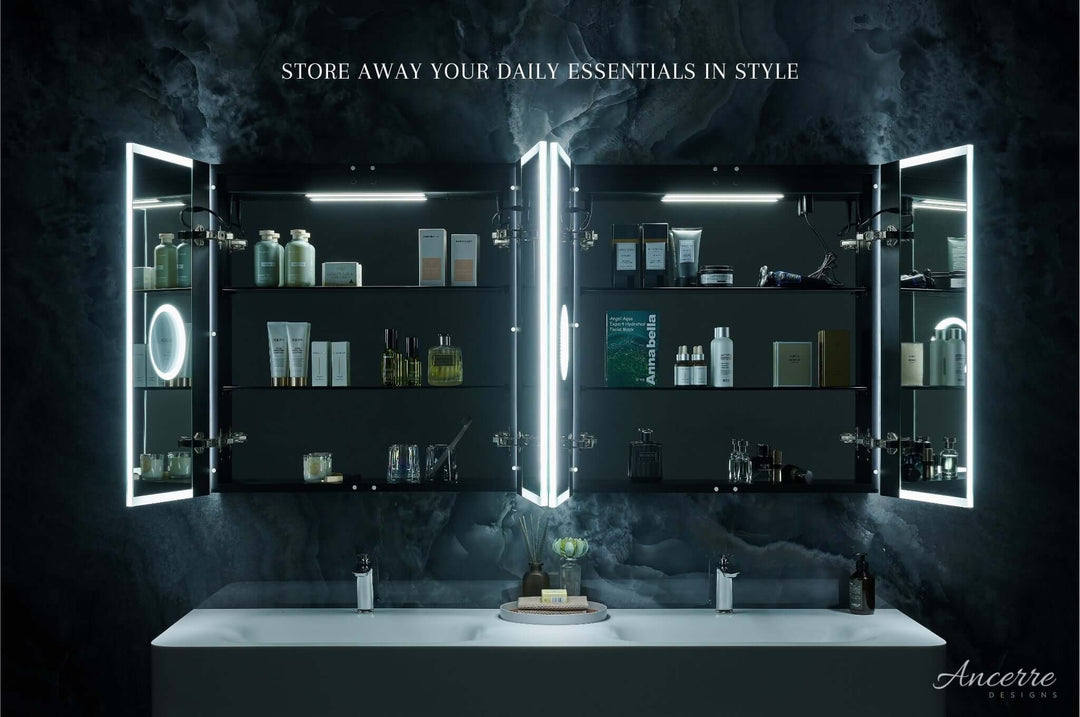 Pagani LED Mirror Cabinet with Defogger, Dimmer & USB - 24-48"