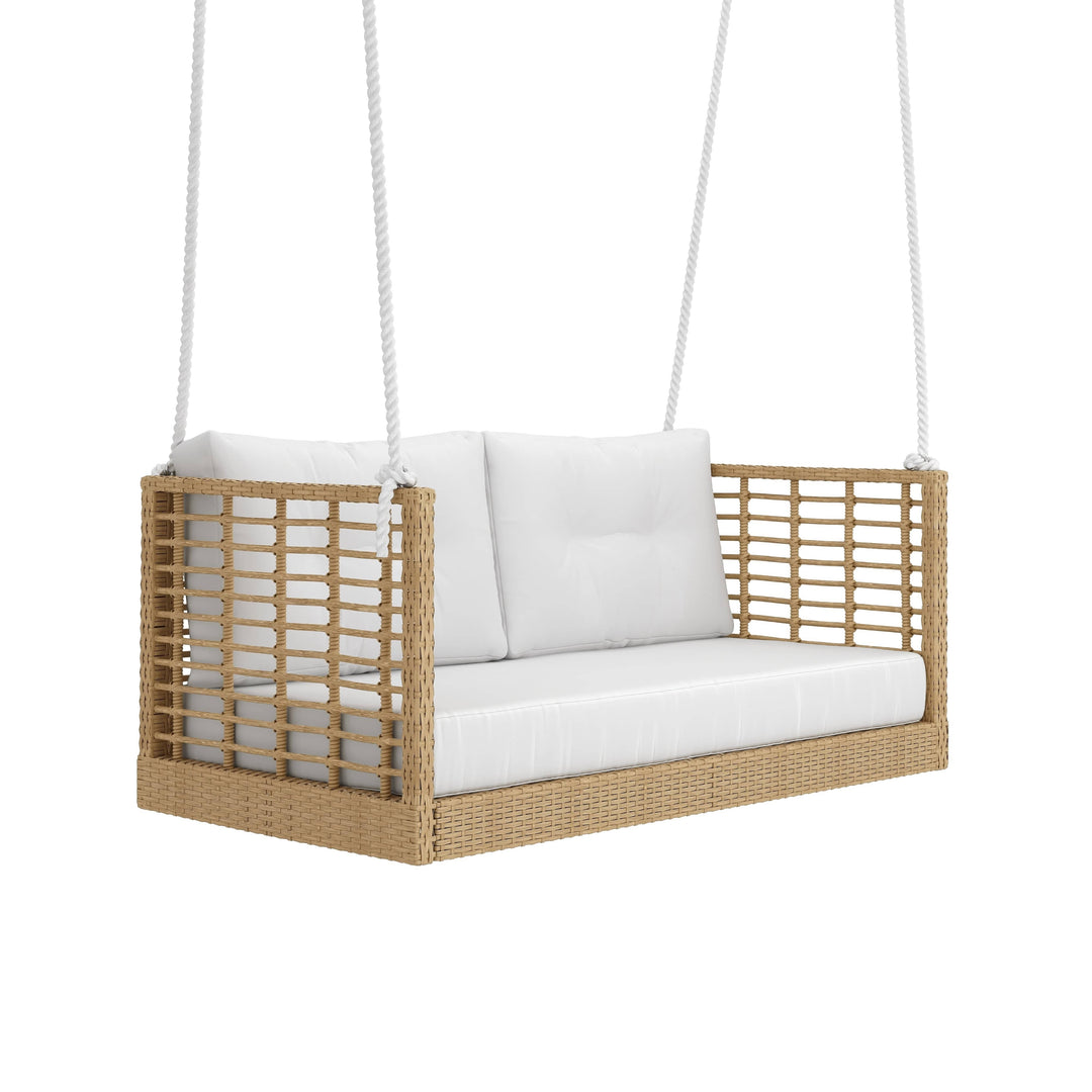 Millie Love Seat Porch Swing with Cushions by East Green