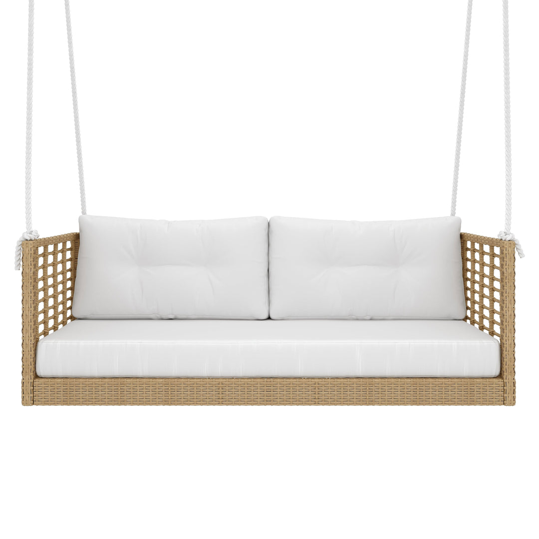 Millie Love Seat Porch Swing with Cushions by East Green