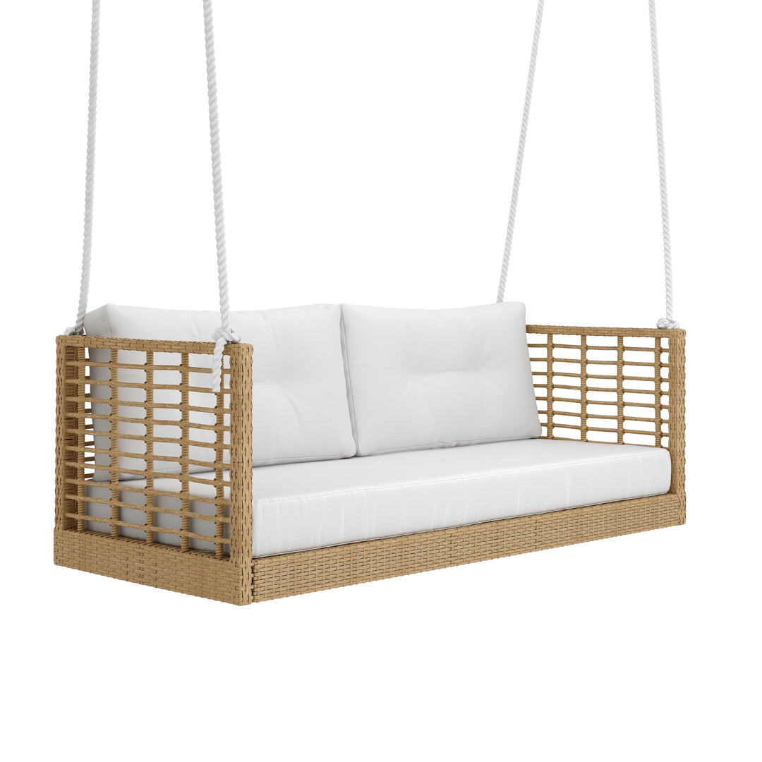 Millie Love Seat Porch Swing with Cushions by East Green