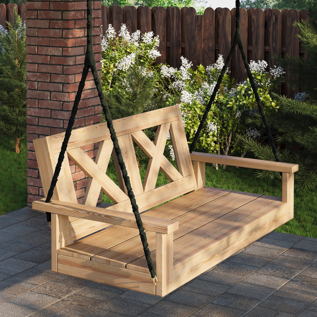 Decorative Olefin Chain Covers for Porch Swings by Barn Shed Play