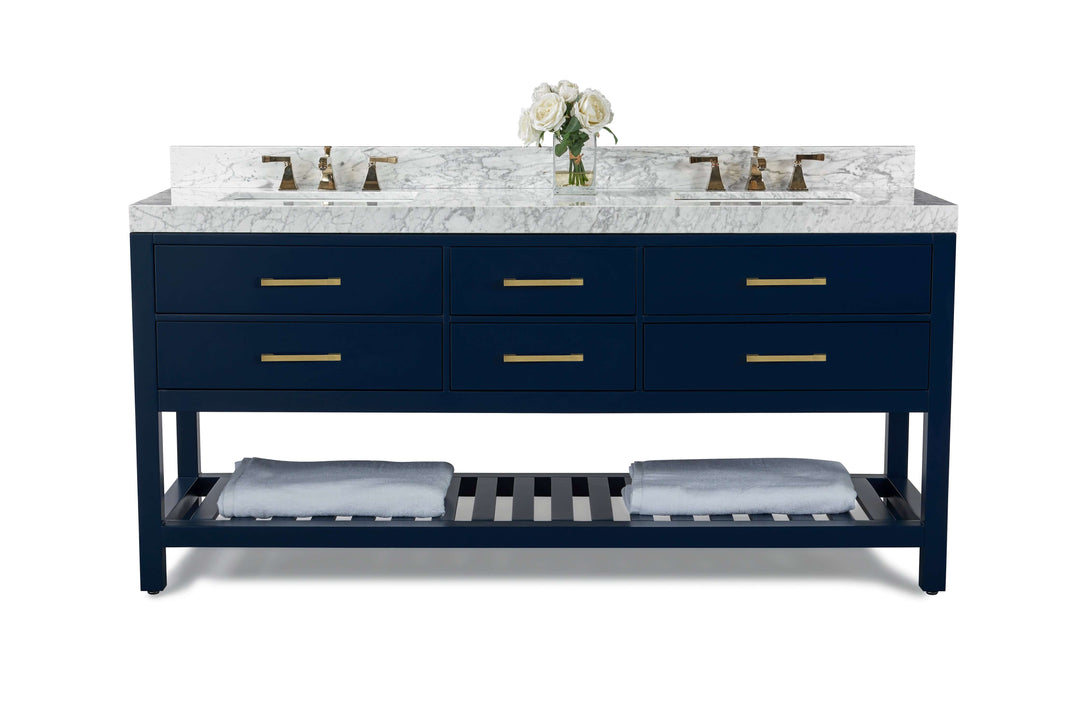 Elizabeth Transitional Handcrafted Vanity with Marble or Quartz Top