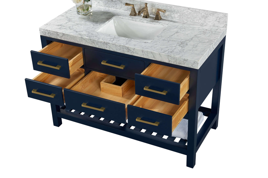 Elizabeth Transitional Handcrafted Vanity with Marble or Quartz Top