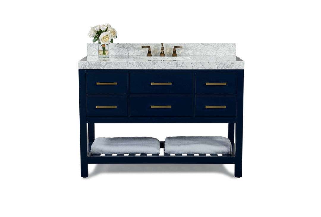 Elizabeth Transitional Handcrafted Vanity with Marble or Quartz Top
