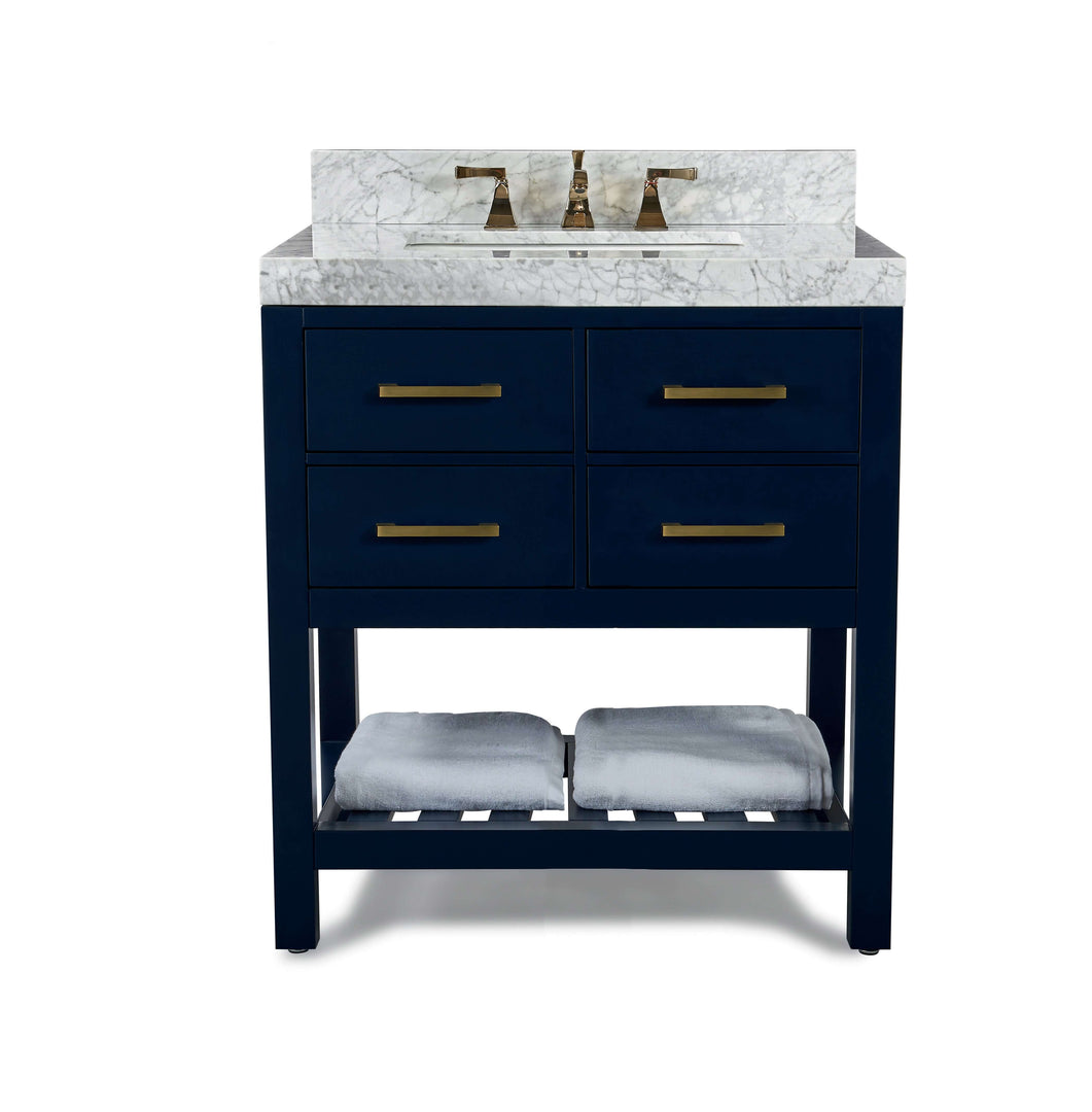 Elizabeth Transitional Handcrafted Vanity with Marble or Quartz Top