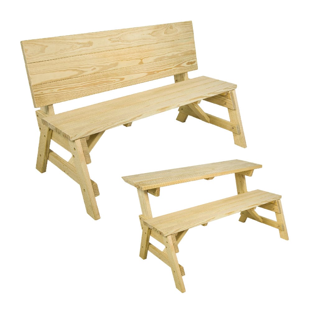 2-in-1 Convertible Bench Picnic Table – Heavy Duty by Amish Casual