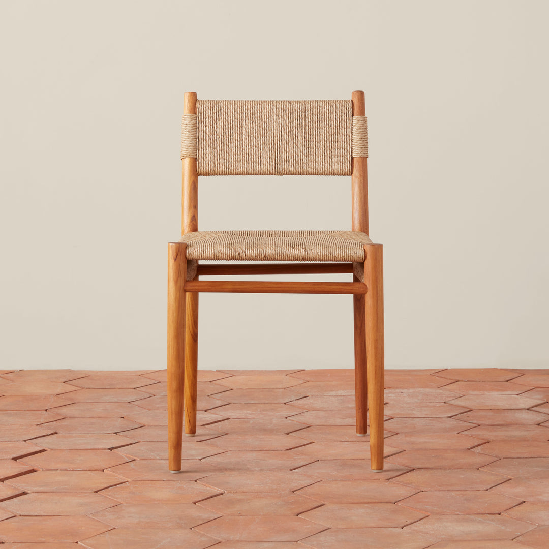 Alma Indoor/Outdoor Dining Chair – Handwoven Teak Frame with Performance Cord