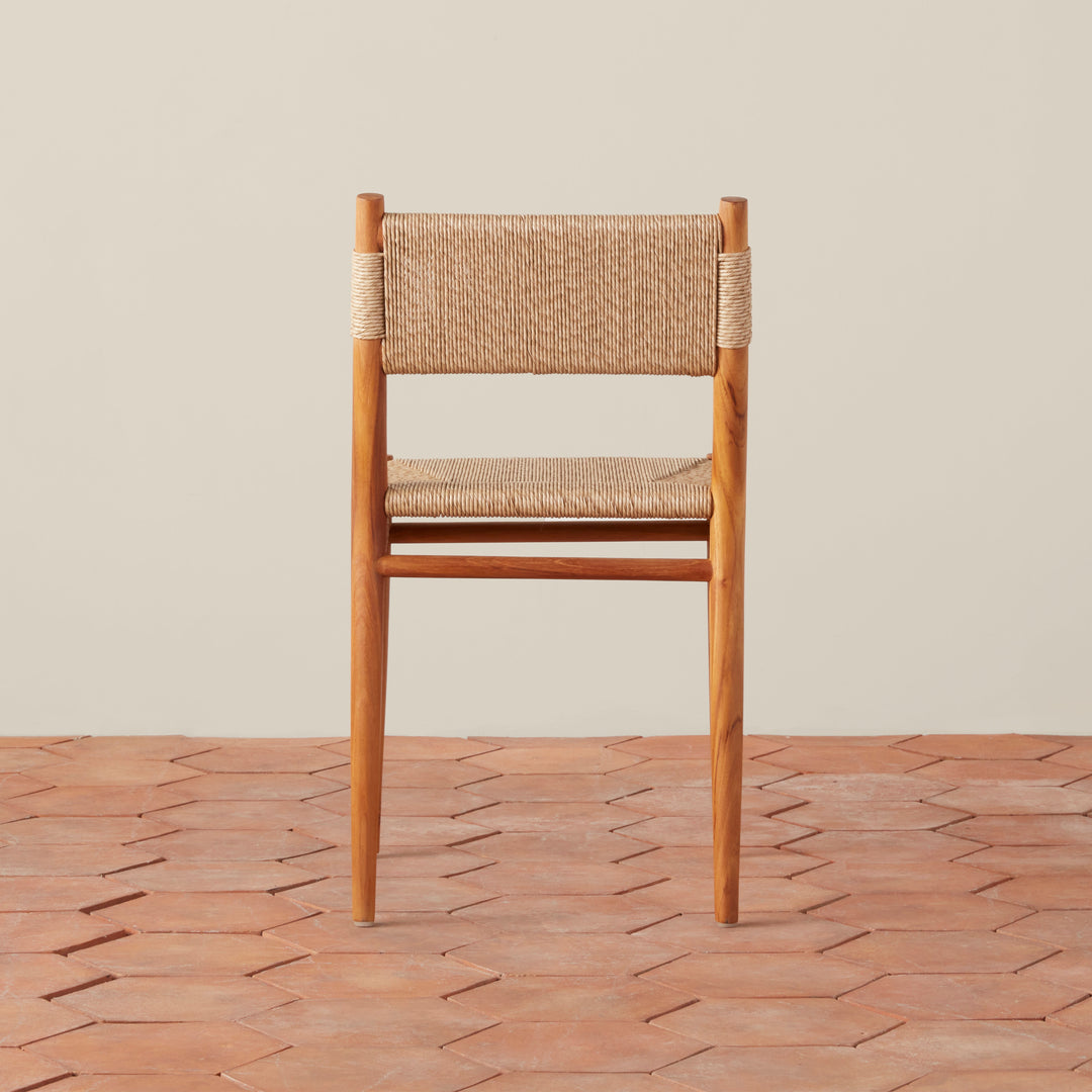 Alma Indoor/Outdoor Dining Chair – Handwoven Teak Frame with Performance Cord