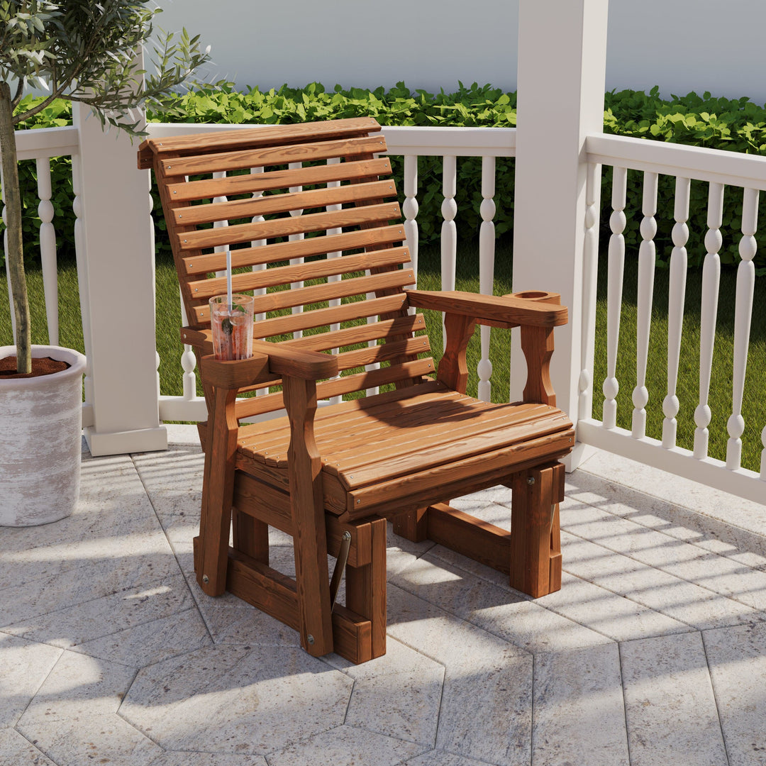 High Back Roll Back Glider Chair – 600 lb Capacity by Amish Casual