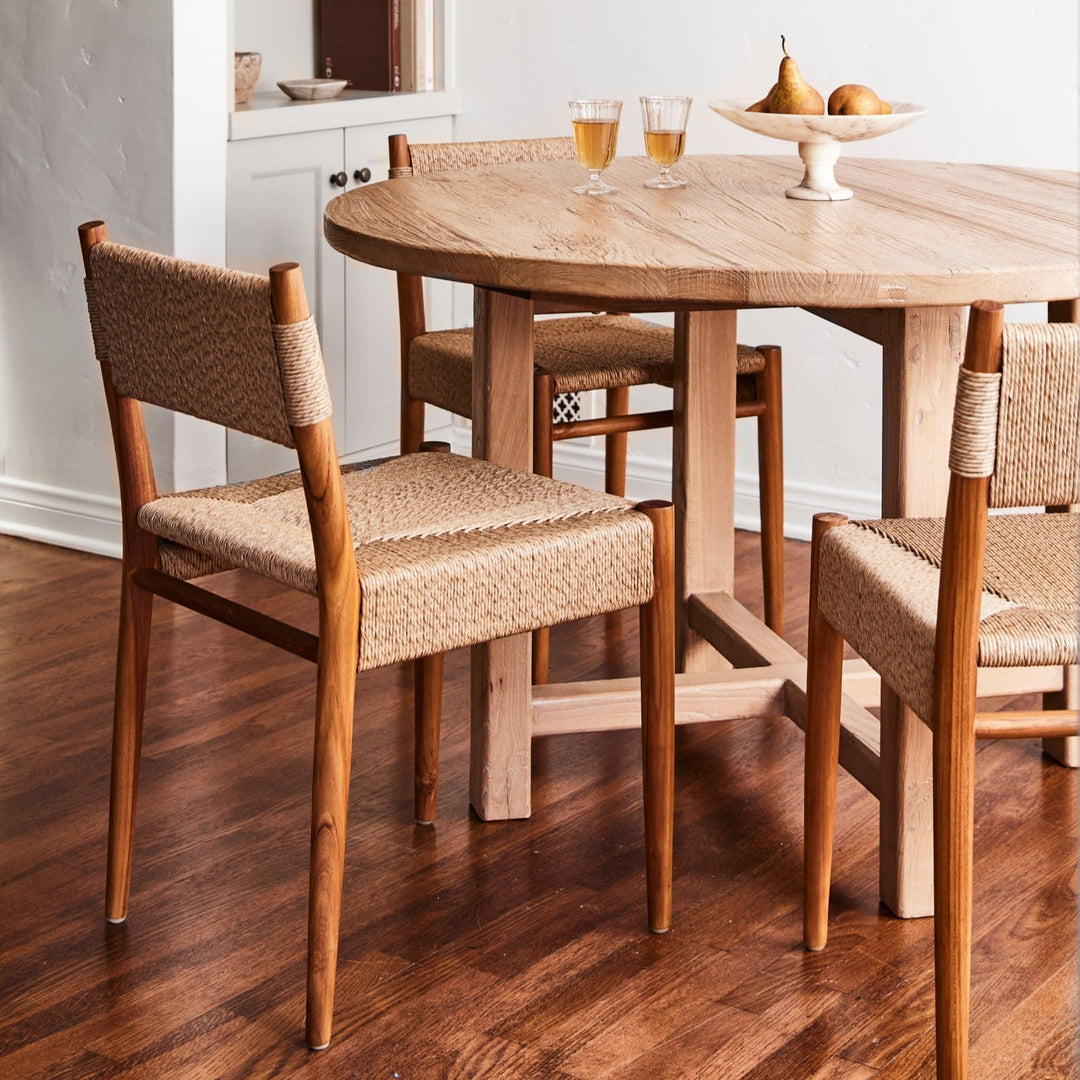 Alma Indoor/Outdoor Dining Chair – Handwoven Teak Frame with Performance Cord