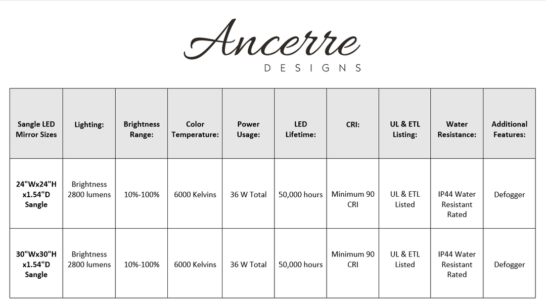 Sangle Round LED Black Framed Mirror with Vegan Leather Strap