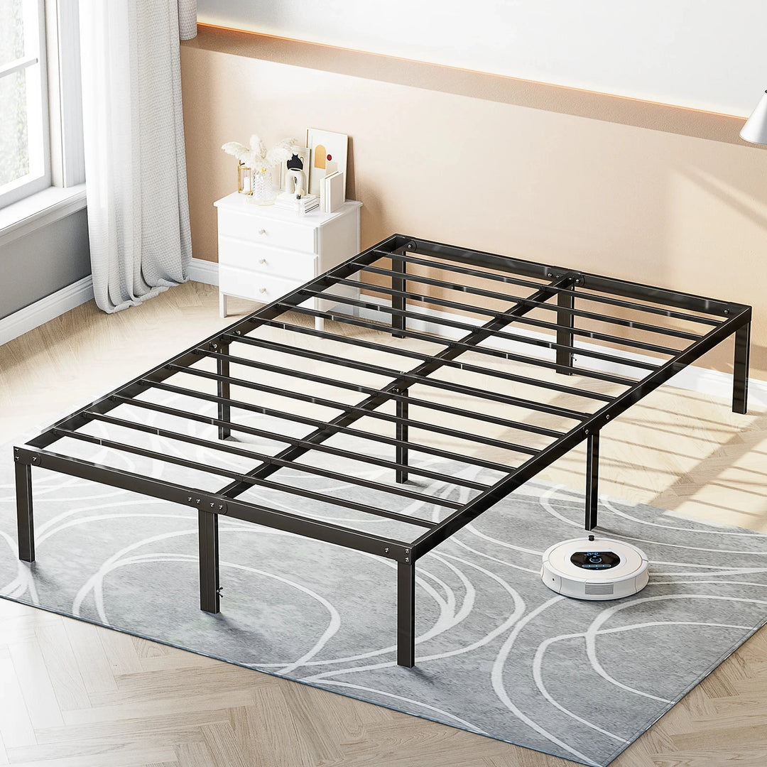 Twin to King Metal Bed Frame with Storage, 350 lbs Capacity