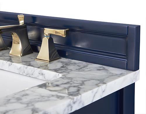 Adeline Farmhouse Vanity with Carrara Marble Top & Apron Sink