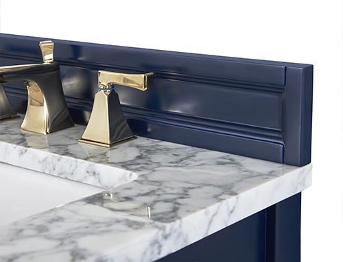 Adeline Farmhouse Vanity with Carrara Marble Top & Apron Sink